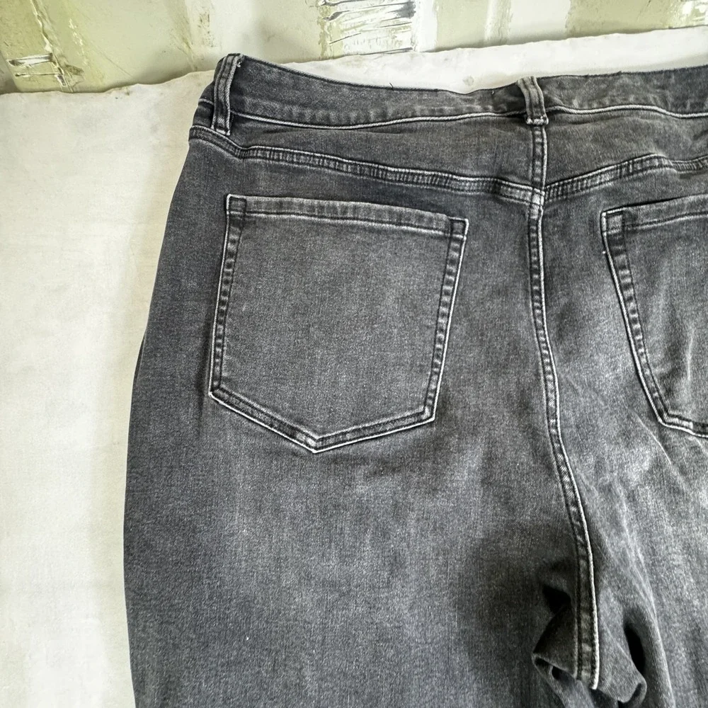 Lane Bryant Womens Boyfriend Jogger Jeans Faded Black Whisker Denim Outdoor 22